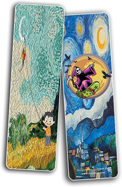 Funny Famous Paintings Bookmarks Cards (10-Sets X 6 Cards)
