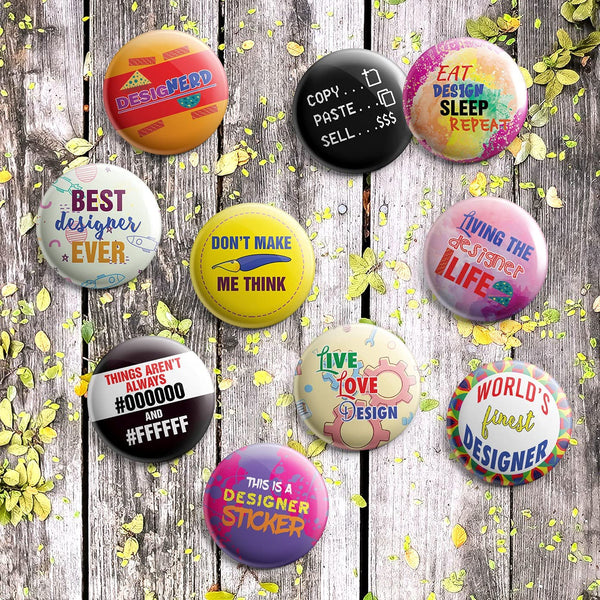 I am a Designer Pinback Buttons (1-Set X 10 Buttons)