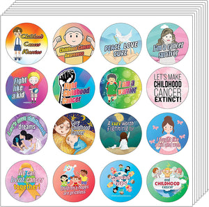 Childhood Cancer Awareness Stickers (10 Sets X 16 Designs)