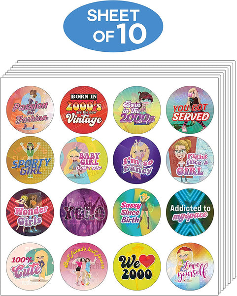 2000's Girl Stickers (10 Sets X 16 Designs)