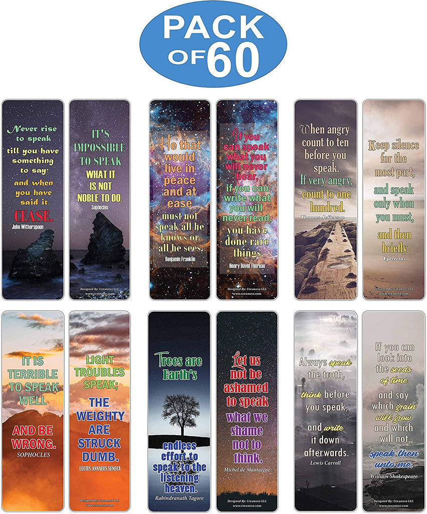 Creanoso Speak Up Quotes Series 2 Quotes Bookmark Cards (60-Pack) Ã¢â‚