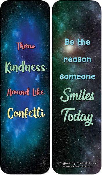 Creanoso Galaxy Motivational Bookmarks Cards Series 3 (60-Pack) - Premium Quality Gift Ideas for Children, Teens, & Adults for All Occasions - Stocking Stuffers Party Favor & Giveaways