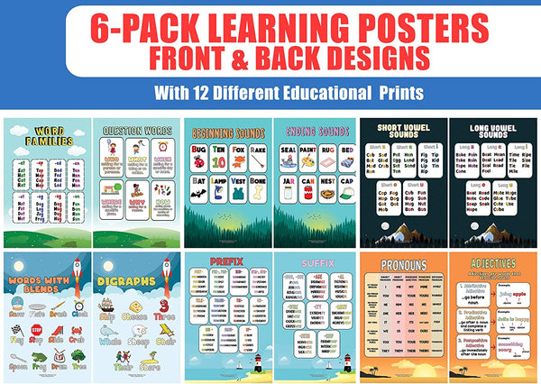 Delightful Primary English Educational Learning Posters (6-Pack)