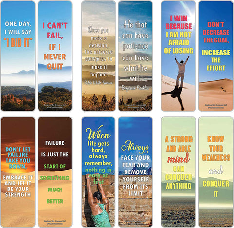 Creanoso Strong Determination Life Quotes Sayings Bookmark Cards (30-Pack) Ã¢â‚¬â€œ Premium Gifts Bookmarks for Bookworm Ã¢â‚¬â€œ Stocking Stuffers for Men & Women, Teens, Adults