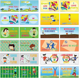 Creanoso Inspiring Sayings Flashcards for Kids - School Education (60-Pack) â€“ Unique Gift Set for Boys, Girls â€“ Inspiring Inspirational Sayings Notecards â€“ Unique Informational Cards - Giveaways