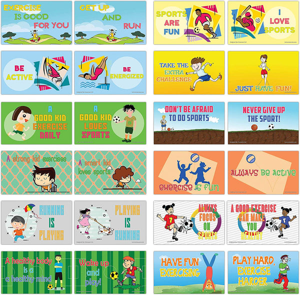 Creanoso Inspiring Sayings Flashcards for Kids - School Education (60-Pack) â€“ Unique Gift Set for Boys, Girls â€“ Inspiring Inspirational Sayings Notecards â€“ Unique Informational Cards - Giveaways