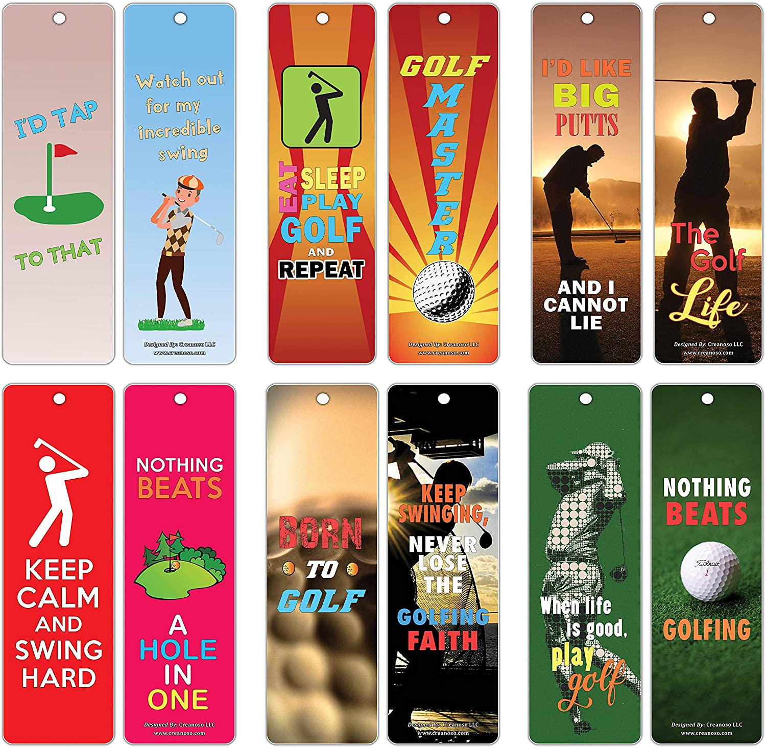 Golf Bookmark Cards (30-Pack) Ã¢â‚¬â€œ Stocking Stuffers Goft Gifts for Golfers, Adult Men & Women Ã¢â‚¬â€œ Golf Tournament Supplies Ã¢â‚¬â€œ Book Clubs Reading