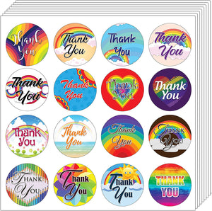 Rainbow Thank You Stickers (20 - Sheet)