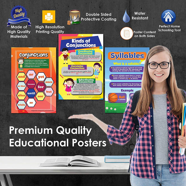 English for Beginners Educational Learning Posters (12 Pack)