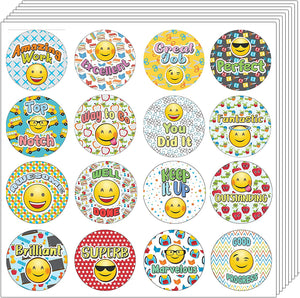 Creanoso Emoji Teacher Grading Stickers (20-Sheet) - Premium Quality Gift Ideas for Children, Teens, & Adults for All Occasions - Stocking Stuffers Party Favor & Giveaways