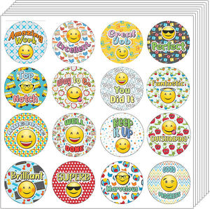 Creanoso Emoji Teacher Grading Stickers (20-Sheet) - Premium Quality Gift Ideas for Children, Teens, & Adults for All Occasions - Stocking Stuffers Party Favor & Giveaways