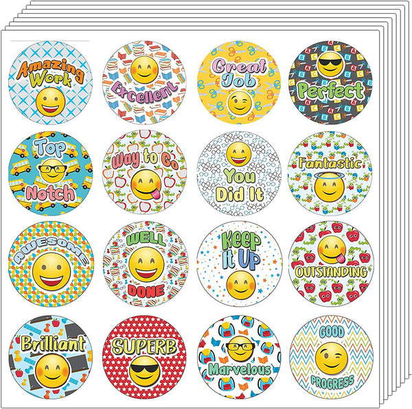Creanoso Emoji Teacher Grading Stickers (20-Sheet) - Premium Quality Gift Ideas for Children, Teens, & Adults for All Occasions - Stocking Stuffers Party Favor & Giveaways