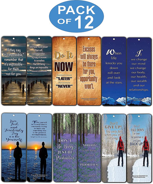 Inspirational Quotes to Live By Bookmarks (12-Pack)