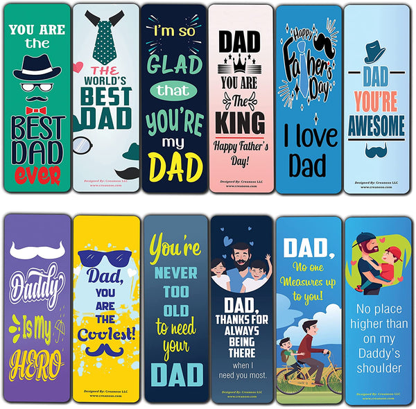 Father's Appreciation and Father's Day Bookmarks (5-Sets X 6 Cards)
