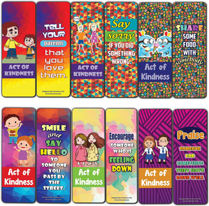 Colorful Act of Kindness Bookmarks (12-Pack) Premium Quality Gift Ideas for All Occasions - Stocking Stuffers Party Favor & Giveaways