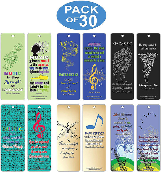 Creanoso Inspirational Quotes for Music Lovers Bookmarks Series 2 - Cool Gifts for Men Women Teens
