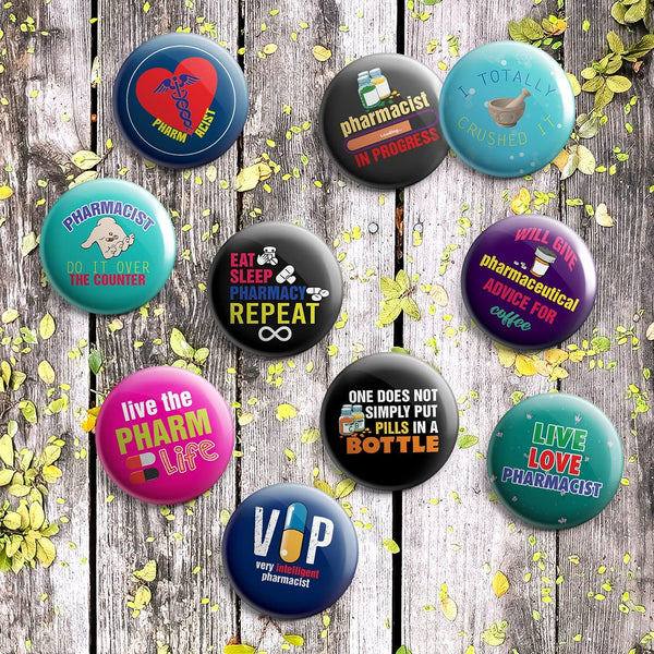 I am a Pharmacist Pinback Buttons (1-Set X 10 Buttons)