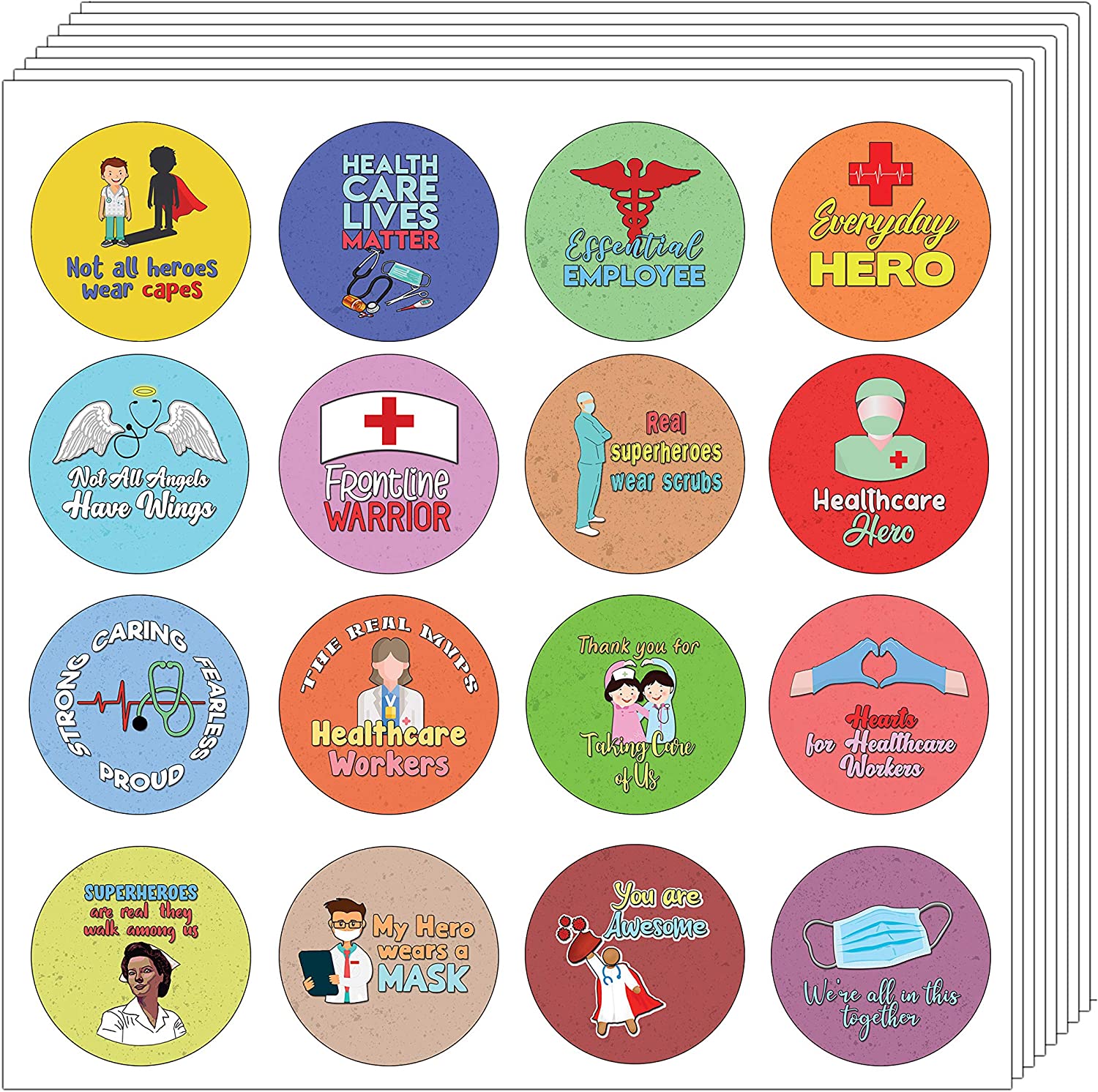 Creanoso Health Care Heroes Appreciation Stickers (20-Sheet) - Premium Quality Gift Ideas for Children, Teens, & Adults for All Occasions - Stocking Stuffers Party Favor & Giveaways