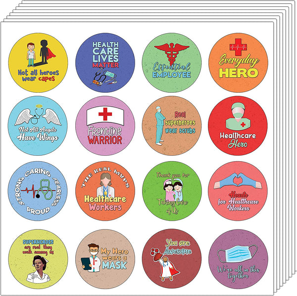 Creanoso Health Care Heroes Appreciation Stickers (20-Sheet) - Premium Quality Gift Ideas for Children, Teens, & Adults for All Occasions - Stocking Stuffers Party Favor & Giveaways
