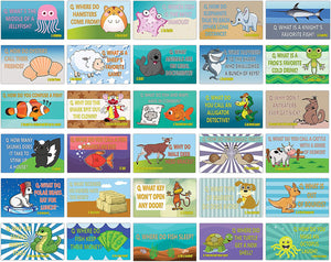 Sea and Land Creatures Lunch Box Note Cards (60-Pack) Ã¢â‚¬â€œ Cool and Funny Jokes Cards - Assorted Language Cards Gift Set for Kids, Teens, Boys & Girls Ã¢â‚¬â€œ Unique School Classroom Rewards Incentives
