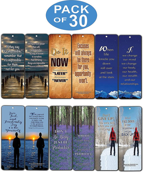 Inspirational Quotes to Live By Bookmarks (30-Pack)