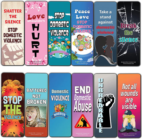 Domestic Violence Bookmarks (2-Sets X 6 Cards)