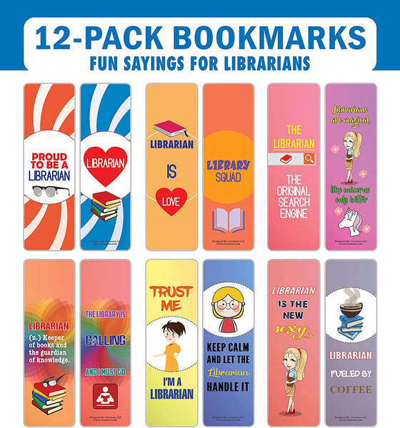 I am a Librarian Bookmarks (2-Sets X 6 Cards)