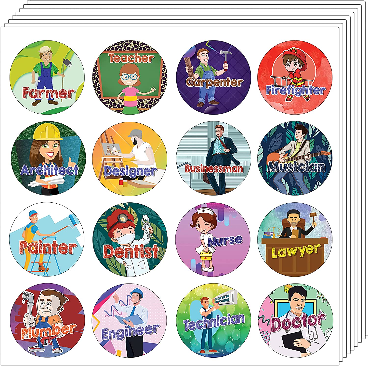 Jobs Stickers (10 Sets X 16 Designs)