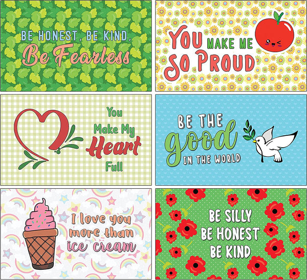 Creanoso Motivational Everyday Lunch Box Notes (30 cards x 1 set) - Fun and Inspiring Lunch Box Flashcards