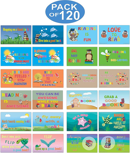 Creanoso Never Stop Learning Flashcards Book Reading Cards for Kids (120-Pack) â€“ Unique Gift Set â€“ Great Stocking Stuffers Gift for Boys & Girls â€“ Classroom Rewards â€“ Inspirational Learning Cards
