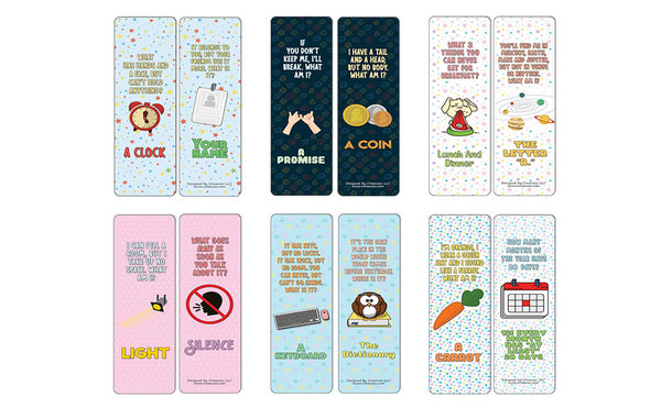 Creanoso Fun Riddle Bookmarks for Kids Series1 (30-Pack) - Classroom Reward Incentives for Students and Children - Stocking Stuffers Party Favors & Giveaways for Teens & Adults