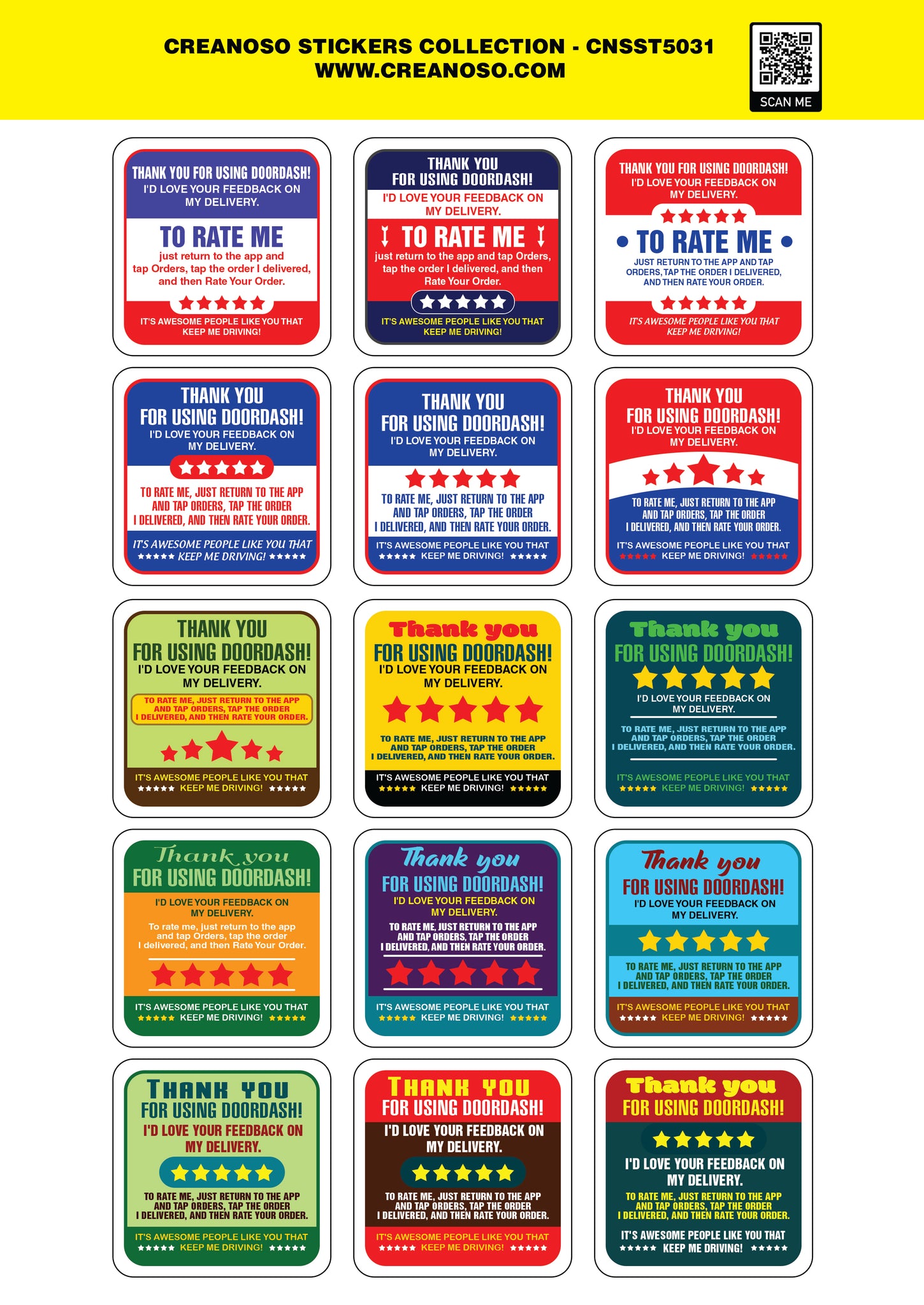 Bag Seal Delivery Stickers 2" Round 20-Sheet (300 Stickers)