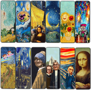Funny Famous Paintings Bookmarks Cards (5-Sets X 6 Cards)