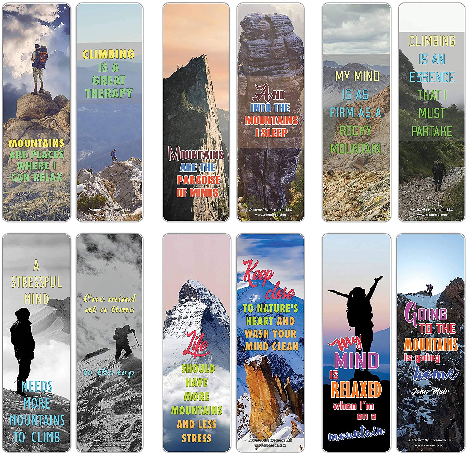 Creanoso Relax the Mind Sayings Climbing Bookmarks (60-Pack) ÃƒÂ¢Ã¢â€šÂ¬Ã¢â‚¬Å“ Stocking Stuffers Gift for Men, Women, Adult, Teens, Employees, Professionals ÃƒÂ¢Ã¢â€šÂ¬Ã¢â‚¬Å“ Reading Incentives ÃƒÂ¢Ã¢â€šÂ¬Ã¢â‚¬Å“ Rewards Gifts Giveaways