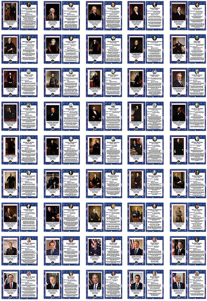 Creanoso US Presidents Flash Cards (135-Pack) â€“ Presidential Learning Cards Gift Set â€“ Stocking Stuffers Gift for Kids, Boys & Girls â€“ Teaching Materials Tools â€“ 45 Presidents â€“ Washington to Trump