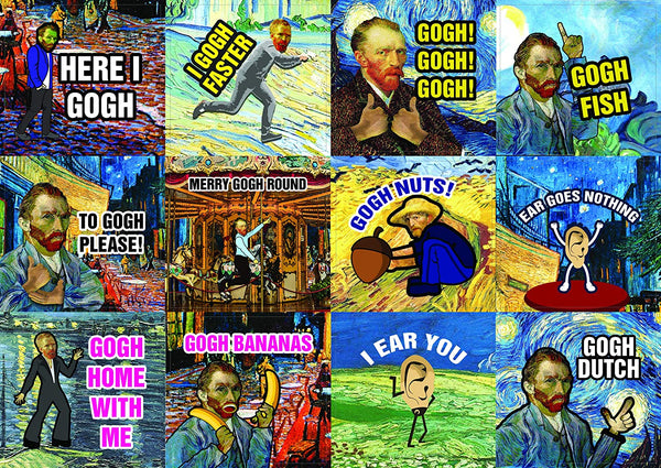 Funny Stickers - Obsessed with Van Gogh Stickers Series 5 (5-Set) - Total 60 pcs (5 X 12pcs) Individual Small Size 2.1" x 2", Unique Themes Designs, Flat Surface DIY Art Decal for Children