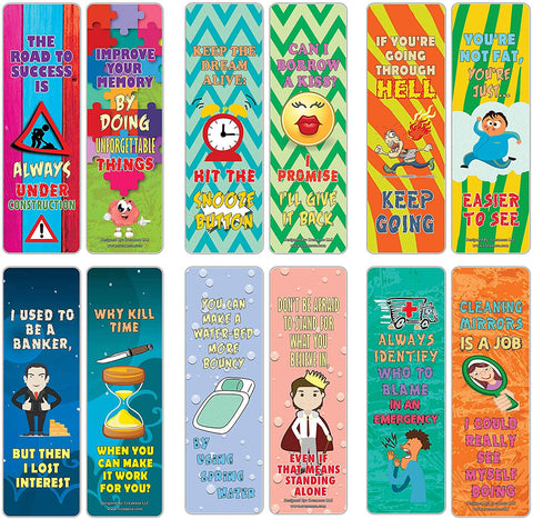 Creanoso Funny One Liners Jokes Motivational Bookmarks Series 1 (60-Pack) ÃƒÂ¢Ã¢â€šÂ¬Ã¢â‚¬Å“ Unique Stocking Stuffers Gifts for Men, Women, Unisex Adults ÃƒÂ¢Ã¢â€šÂ¬Ã¢â‚¬Å“ Cool Book Page Clippers Collection Set ÃƒÂ¢Ã¢â€šÂ¬Ã¢â‚¬Å“ Awesome Giveaways