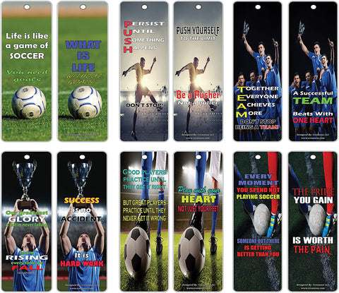 Soccer Quotes Bookmarks Cards (30 Pack) Ã¢â‚¬â€œ Encouraging Positive Self Help Card SetÃ¢â‚¬â€œ Best Gifts Stocking Stuffers for Men, Women, Adults, World Cup Fans