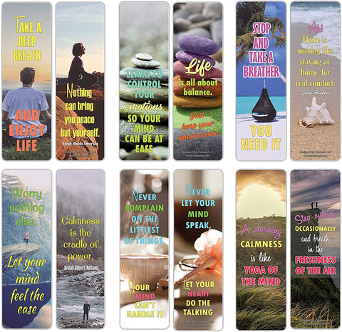 Creanoso Relax the Mind Sayings Meditation Bookmarks (60-Pack) ÃƒÂ¢Ã¢â€šÂ¬Ã¢â‚¬Å“ Stocking Stuffers Gift for Men, Women, Adult, Teens, Employees, Professionals ÃƒÂ¢Ã¢â€šÂ¬Ã¢â‚¬Å“ Reading Incentives ÃƒÂ¢Ã¢â€šÂ¬Ã¢â‚¬Å“ Rewards Gifts Giveaways