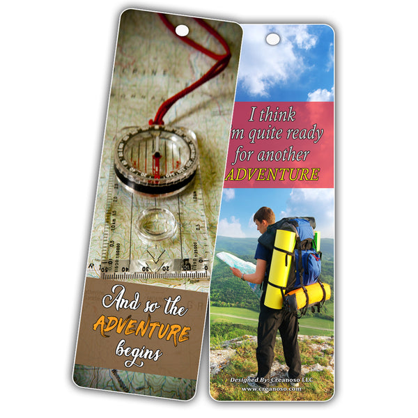 Creanoso Inspiring Wanderlust Adventurer's Bookmarks (30-Pack) - Bookmark Set for Adults and Teens