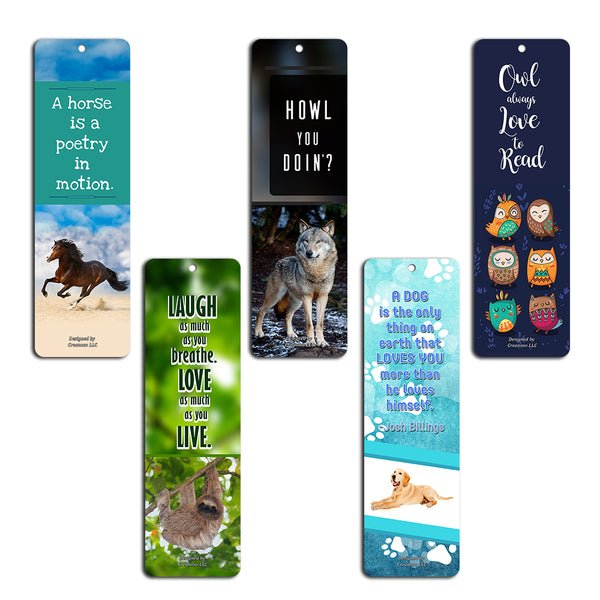 Creanoso Animal Bookmarks (30-Pack) - Dog Horse Owl Sloth Wolf Bookmarks for Books - for Men Women Boys Girls Teens Kids - Reading Bookmarks