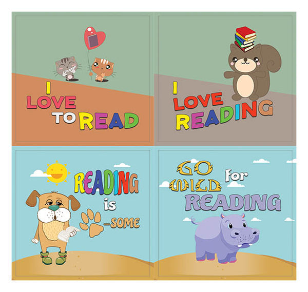 Creanoso Animal Good Reading Stickers for Kids (20-Sheet) Ã¢â‚¬â€œ Unique Stocking Stuffers Gifts for Boys and Girls Ã¢â‚¬â€œ Cool Wall Art Decal Decoration Stickers Note Cards Ã¢â‚¬â€œ Inspiring Teaching Rewards for Kids