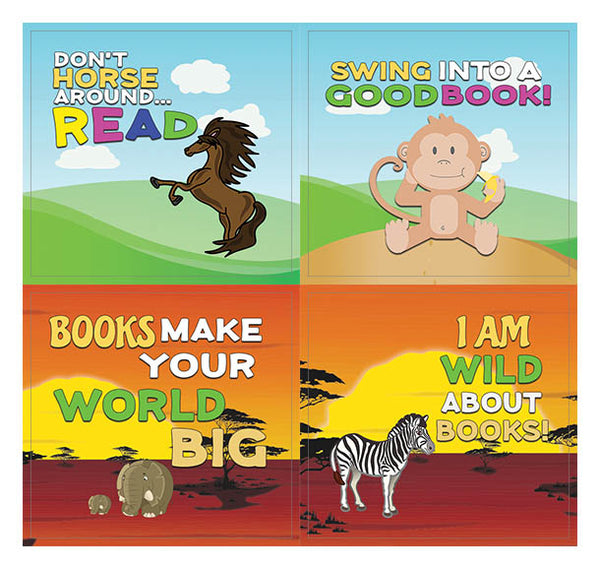 Creanoso Animal Good Reading Stickers for Kids (20-Sheet) Ã¢â‚¬â€œ Unique Stocking Stuffers Gifts for Boys and Girls Ã¢â‚¬â€œ Cool Wall Art Decal Decoration Stickers Note Cards Ã¢â‚¬â€œ Inspiring Teaching Rewards for Kids