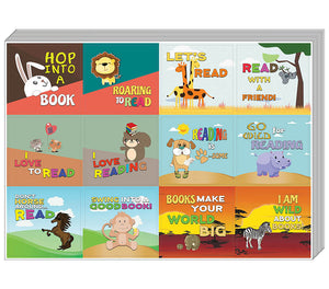 Creanoso Animal Good Reading Stickers for Kids (20-Sheet) Ã¢â‚¬â€œ Unique Stocking Stuffers Gifts for Boys and Girls Ã¢â‚¬â€œ Cool Wall Art Decal Decoration Stickers Note Cards Ã¢â‚¬â€œ Inspiring Teaching Rewards for Kids