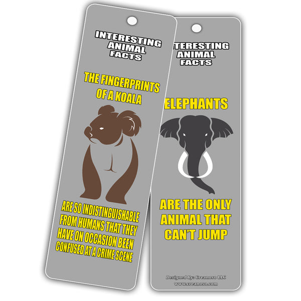 Creanoso Reading Learning Animal Facts Series 1 Bookmark Cards (60-Pack) ÃƒÆ’Ã‚Â¢ÃƒÂ¢Ã¢â‚¬Å¡Ã‚Â¬ÃƒÂ¢Ã¢â€šÂ¬Ã…â€œ Premium Assorted Set