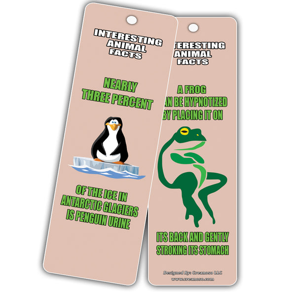 Creanoso Reading Learning Animal Facts Series 1 Bookmark Cards (60-Pack) ÃƒÆ’Ã‚Â¢ÃƒÂ¢Ã¢â‚¬Å¡Ã‚Â¬ÃƒÂ¢Ã¢â€šÂ¬Ã…â€œ Premium Assorted Set