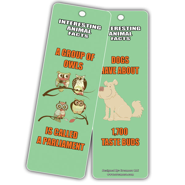 Creanoso Reading Learning Animal Facts Series 1 Bookmark Cards (60-Pack) ÃƒÆ’Ã‚Â¢ÃƒÂ¢Ã¢â‚¬Å¡Ã‚Â¬ÃƒÂ¢Ã¢â€šÂ¬Ã…â€œ Premium Assorted Set