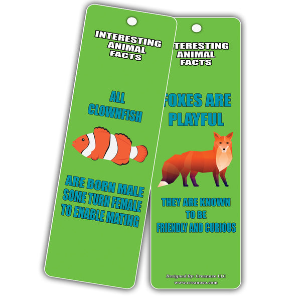 Creanoso Animals Fun Facts Series 2 Bookmarks (12-Pack) ÃƒÆ’Ã‚Â¢ÃƒÂ¢Ã¢â‚¬Å¡Ã‚Â¬ÃƒÂ¢Ã¢â€šÂ¬Ã…â€œ Great Stocking Stuffers Gift Ideas