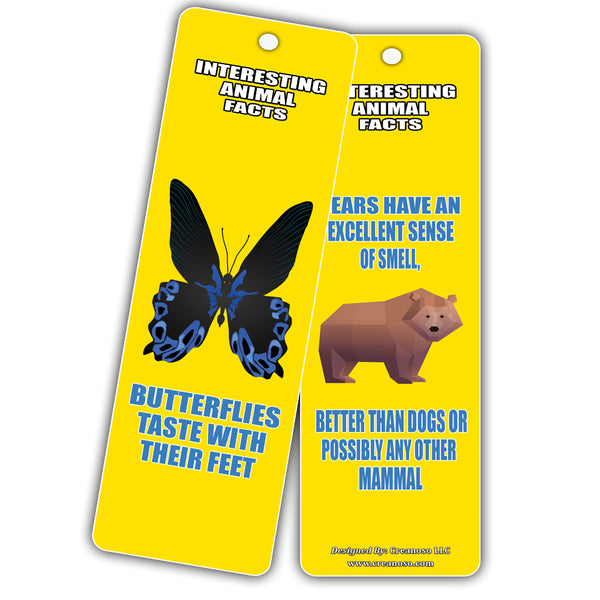 Creanoso Animals Fun Facts Series 2 Bookmarks (12-Pack) ÃƒÆ’Ã‚Â¢ÃƒÂ¢Ã¢â‚¬Å¡Ã‚Â¬ÃƒÂ¢Ã¢â€šÂ¬Ã…â€œ Great Stocking Stuffers Gift Ideas