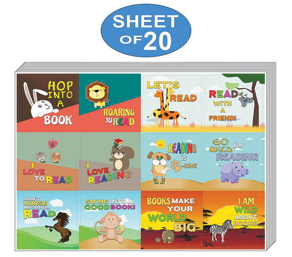 Creanoso Animal Good Reading Stickers for Kids - Teacher Rewards Ideas for Boys, Girls